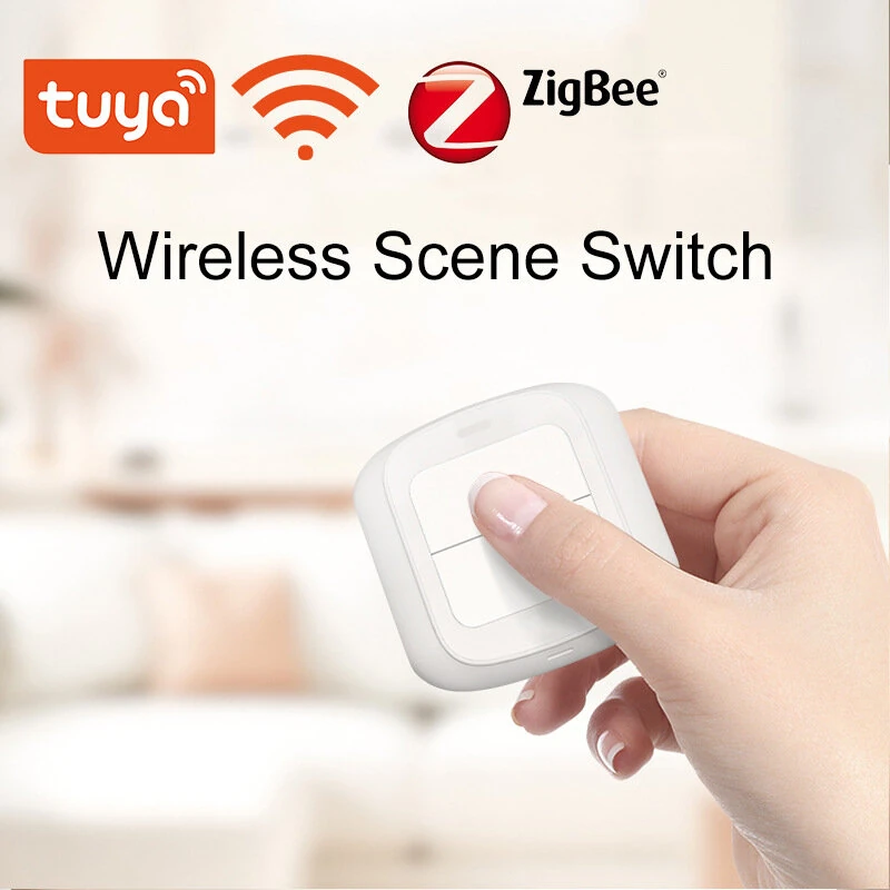 TUYA WiFi/Zigbe 2 Gangs Smart Scene Switch Wireless Remote Control Smart Home Automation Scenario Switch — view 3
