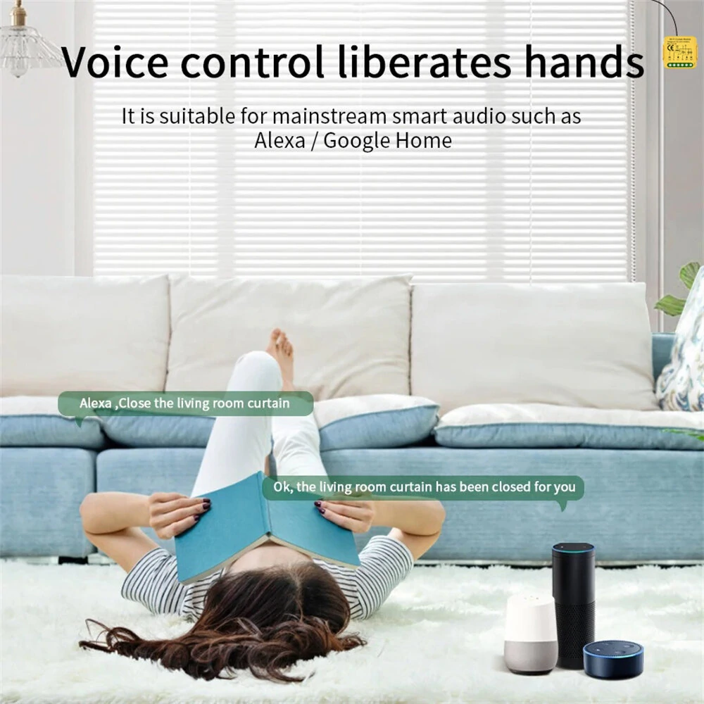 Tuya Wifi/Zigbee Smart Curtain Module Alexa Google Home Assistant Compatible with Remote App Control Timer Schedule Sharing Function Ideal for Smart Home Automation — view 7