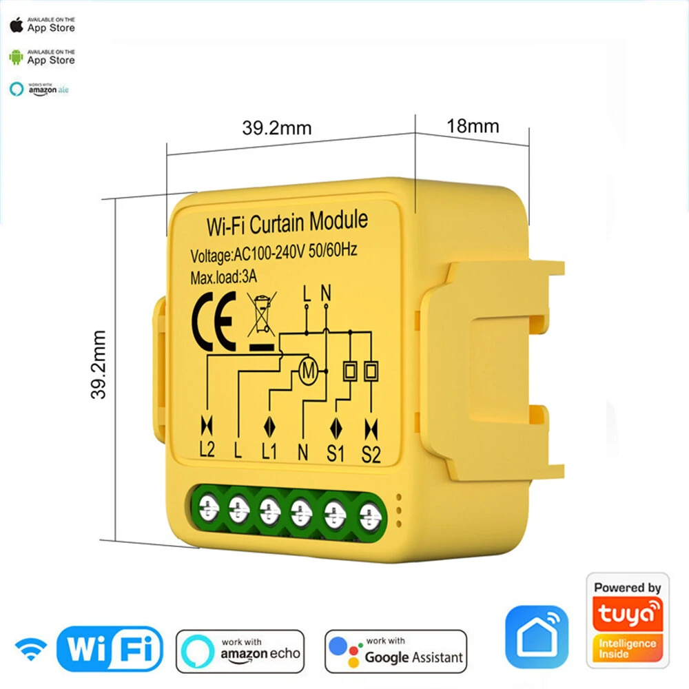 Tuya Wifi/Zigbee Smart Curtain Module Alexa Google Home Assistant Compatible with Remote App Control Timer Schedule Sharing Function Ideal for Smart Home Automation — view 9