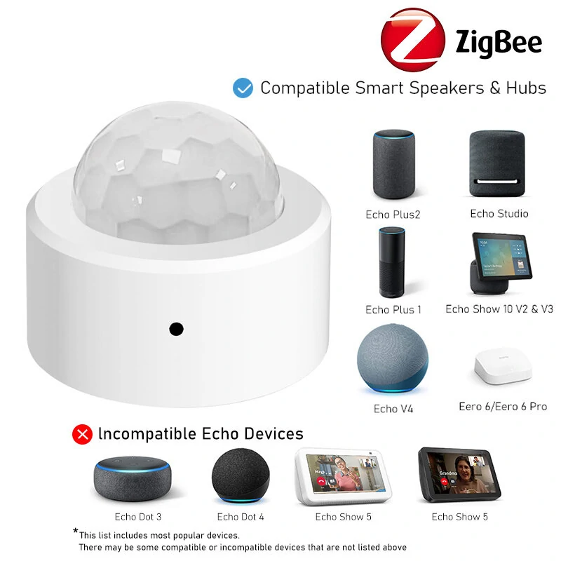 Tuya Zigbe Human Motion Sensor Smart Home Mini PIR Motion Sensor Infrared Detector Security Smart Life Work with Alexa Google Assistant Hubitat Hub — view 2