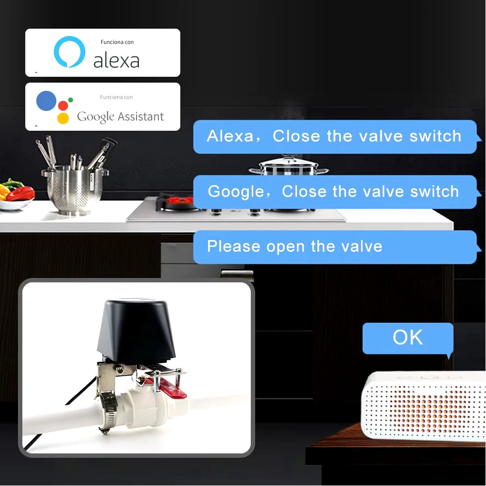 Tuya Zigbe Smart Gas Valve Garden Water Shut Off Timer Irrigation Controller Work with Alexa Google Assistant Smart Life APP — view 3