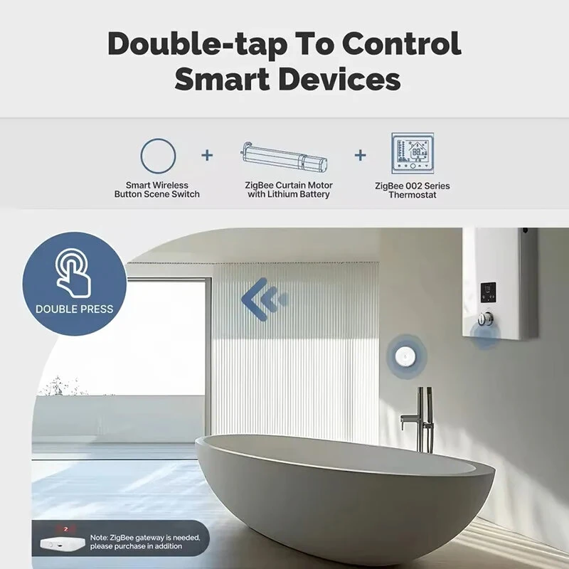Tuya Zigbe Smart Wireless Button Scene Switch Wireless Remote Control for Smart Life Create 3 Scenes Perfect for Bedroom Kitchen — view 3
