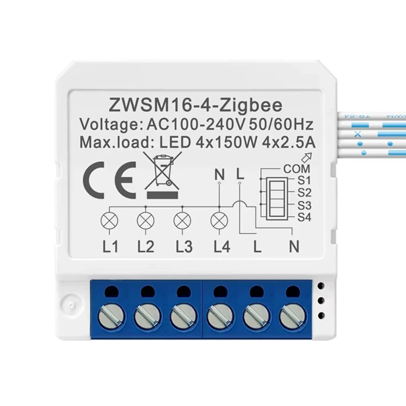 Tuya Zigbe Switch Module with 1/2/3/4 gang Dual Way Control App & Voice Control Timer Scheduling Countdown Work for Alexa Google home — image 1
