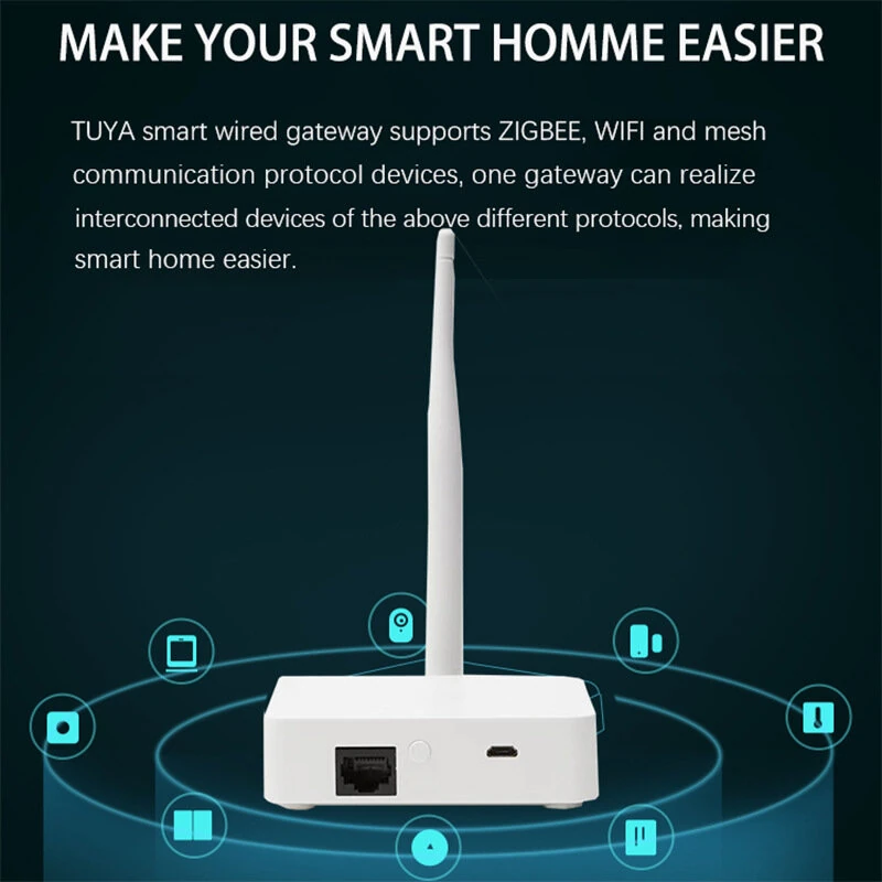 Tuya Zigbee3.0 Smart Hub Wired Gateway with Network Cable Socket Smart Life APP Remote Timing Function Central Controller Works with Alexa Google Home — view 4