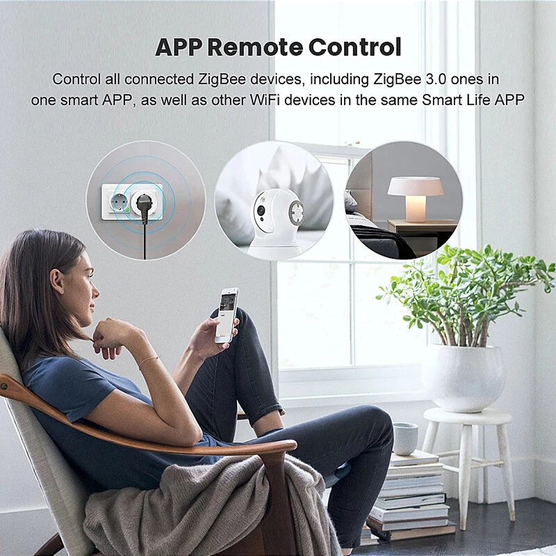 Tuya Zigbee3.0 Smart Hub Wired Gateway with Network Cable Socket Smart Life APP Remote Timing Function Central Controller Works with Alexa Google Home — view 5