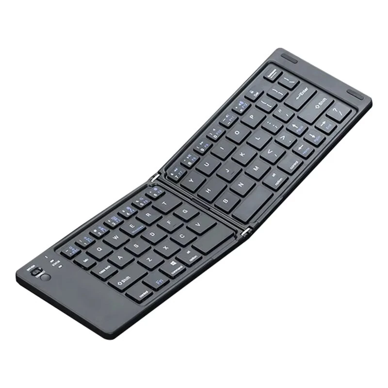 Two-Fold bluetooth Keyboard Magnetic Closure Portable Mini bluetooth Keyboard Rechargeable for Office Keyboard Laptop — Two-Fold