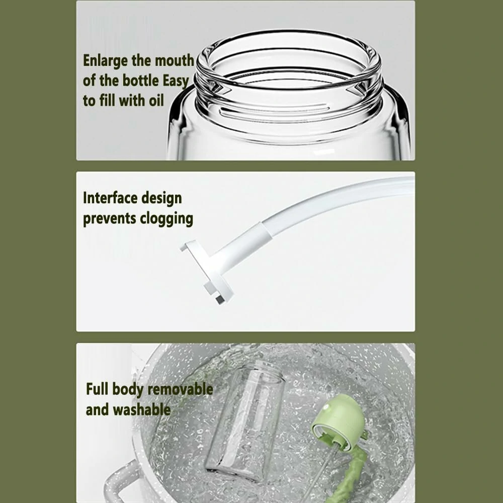 Two in One Oil Dispenser Oil Sprayer Refillable Oil Sprayer Commercial Food Grade Spray Bottle Oil Mister for Cooking Baking Frying BBQ — view 7