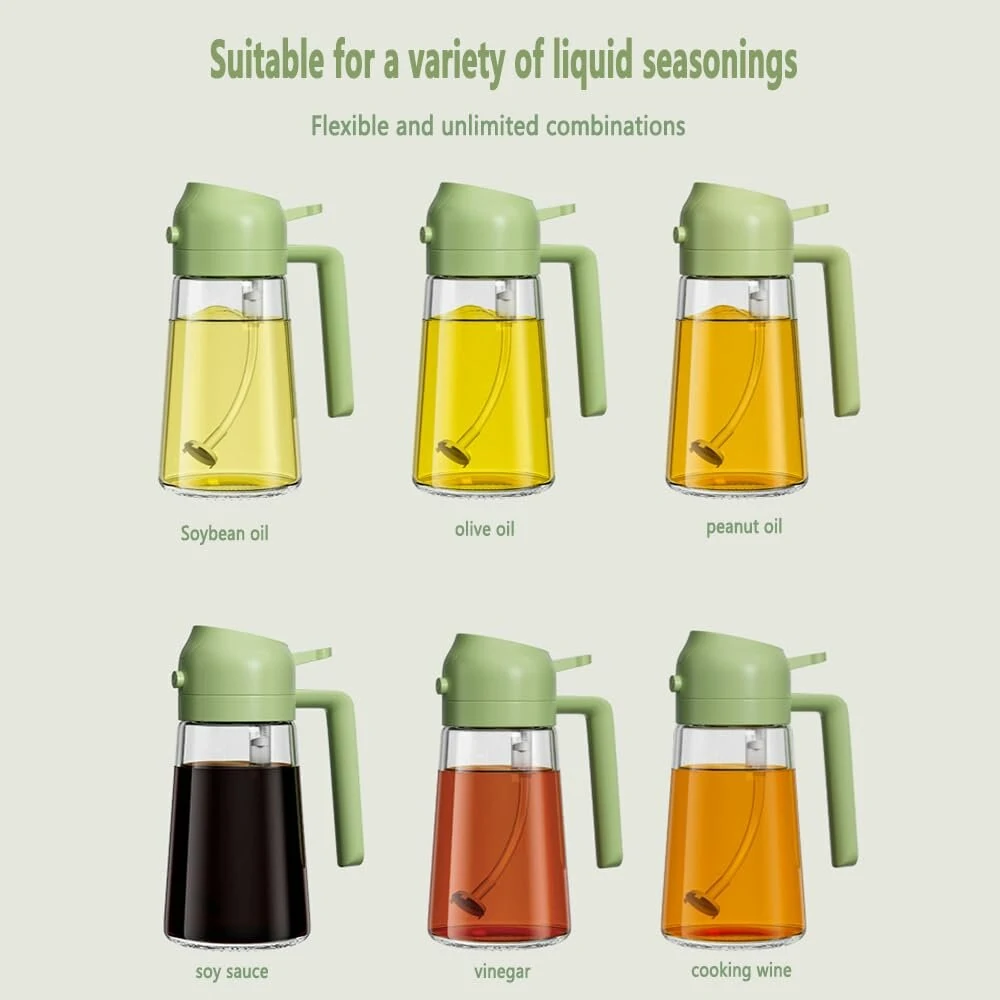 Two in One Oil Dispenser Oil Sprayer Refillable Oil Sprayer Commercial Food Grade Spray Bottle Oil Mister for Cooking Baking Frying BBQ — view 9
