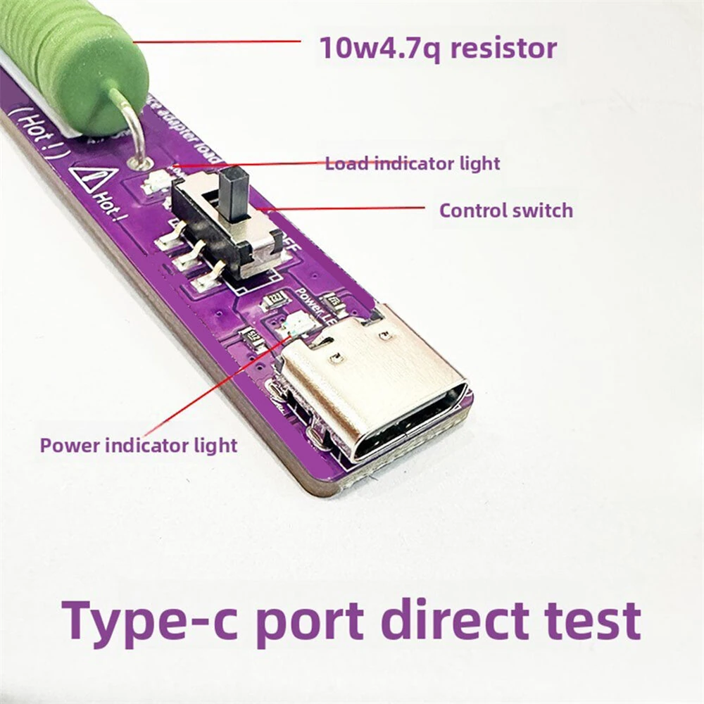 Type-C PD Resistive Load Tester 10W 4.7 Ohm USB C Charger & Cable Power Meter Fast Check Aging Test Tool — view 2