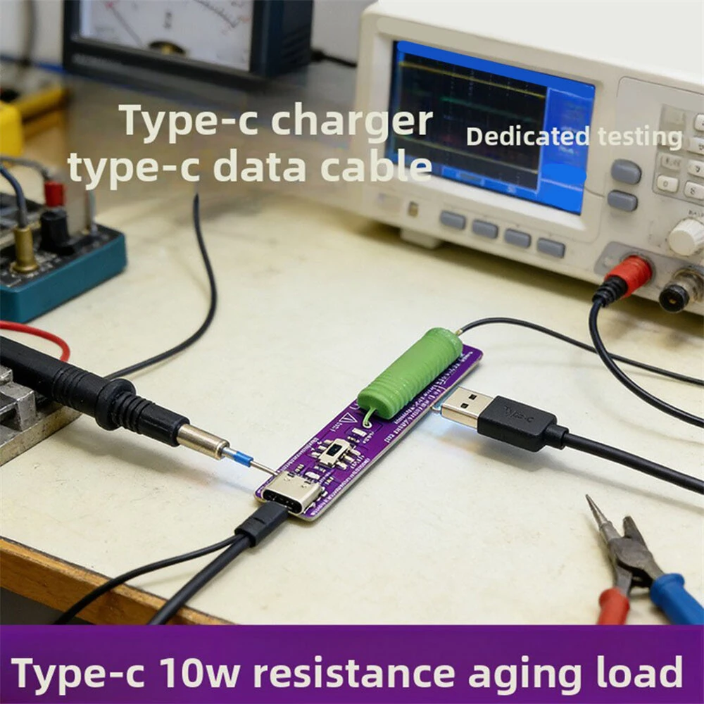 Type-C PD Resistive Load Tester 10W 4.7 Ohm USB C Charger & Cable Power Meter Fast Check Aging Test Tool — view 4