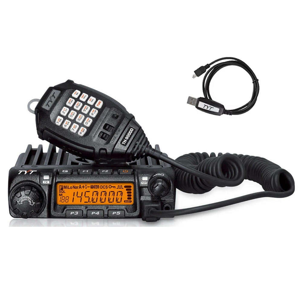 TYT TH-9000D Plus Car Mobile Radio Transceiver 60W 136-174MHz 400-470MHz 200 Channels Compact Design Long Range Communication