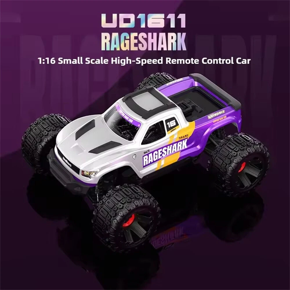 UDIRC 1611 RTR 1/16 2.4G 4WD 30km/h RC Car LED Light High Speed Off-Road Truck Full Proportional Vehicles Models Oil Filled Shocks Toys — view 3