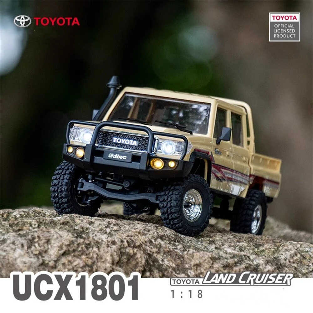 UDIRC UCX1801 PRO RTR 1/18 2.4G 4WD Brushless FOC RC Car for TOYOTA  Land Cruiser LC79 Rock Crawler Tank Turn Off-Road Climbing Truck LED Light Two Speed Reverse Gearbox Mechanical Shift Oil Filled Shocks Mirco Vehicles Models Toys — view 11