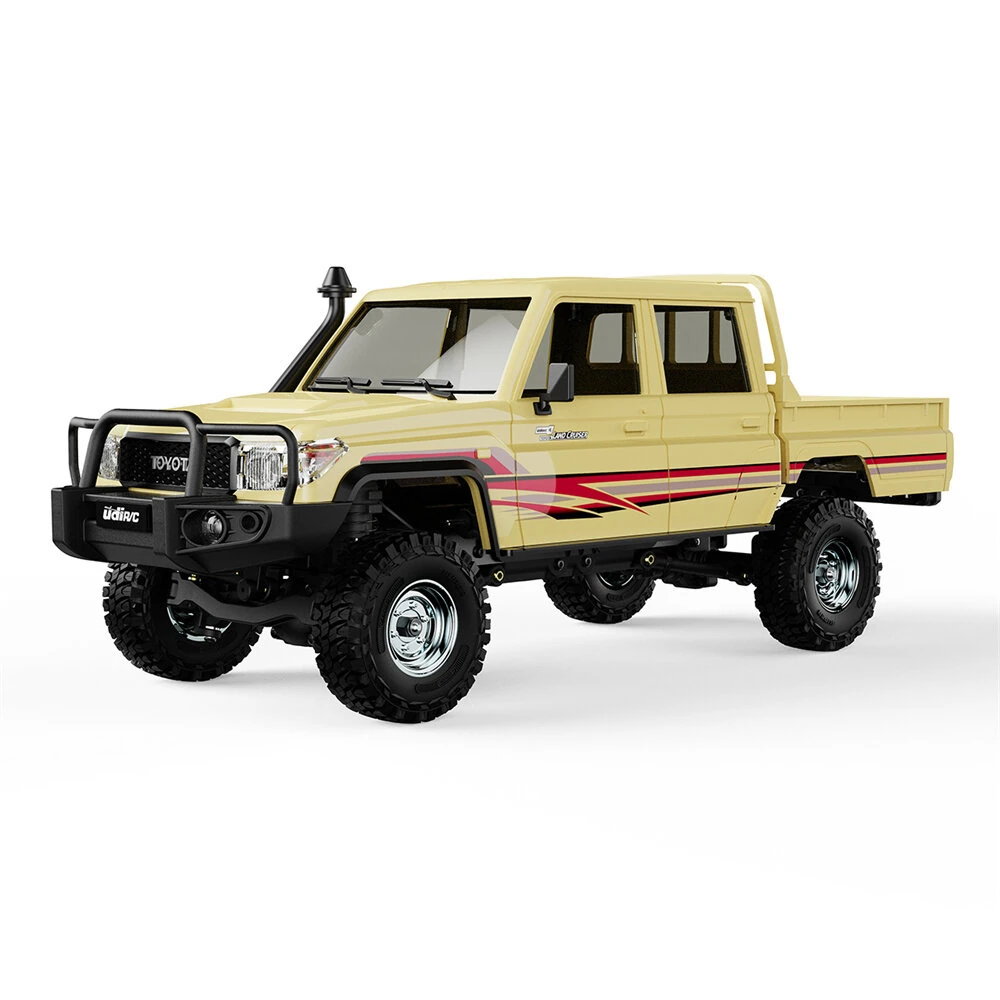 UDIRC UCX1801 PRO RTR 1/18 2.4G 4WD Brushless FOC RC Car for TOYOTA  Land Cruiser LC79 Rock Crawler Tank Turn Off-Road Climbing Truck LED Light Two Speed Reverse Gearbox Mechanical Shift Oil Filled Shocks Mirco Vehicles Models Toys — view 3