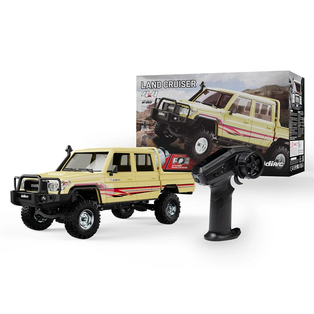 UDIRC UCX1801 PRO RTR 1/18 2.4G 4WD Brushless FOC RC Car for TOYOTA  Land Cruiser LC79 Rock Crawler Tank Turn Off-Road Climbing Truck LED Light Two Speed Reverse Gearbox Mechanical Shift Oil Filled Shocks Mirco Vehicles Models Toys — view 6