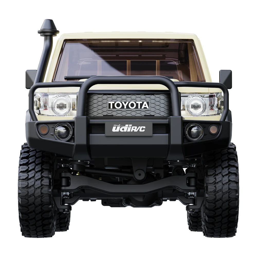UDIRC UCX1801 PRO RTR 1/18 2.4G 4WD Brushless FOC RC Car for TOYOTA  Land Cruiser LC79 Rock Crawler Tank Turn Off-Road Climbing Truck LED Light Two Speed Reverse Gearbox Mechanical Shift Oil Filled Shocks Mirco Vehicles Models Toys — view 9