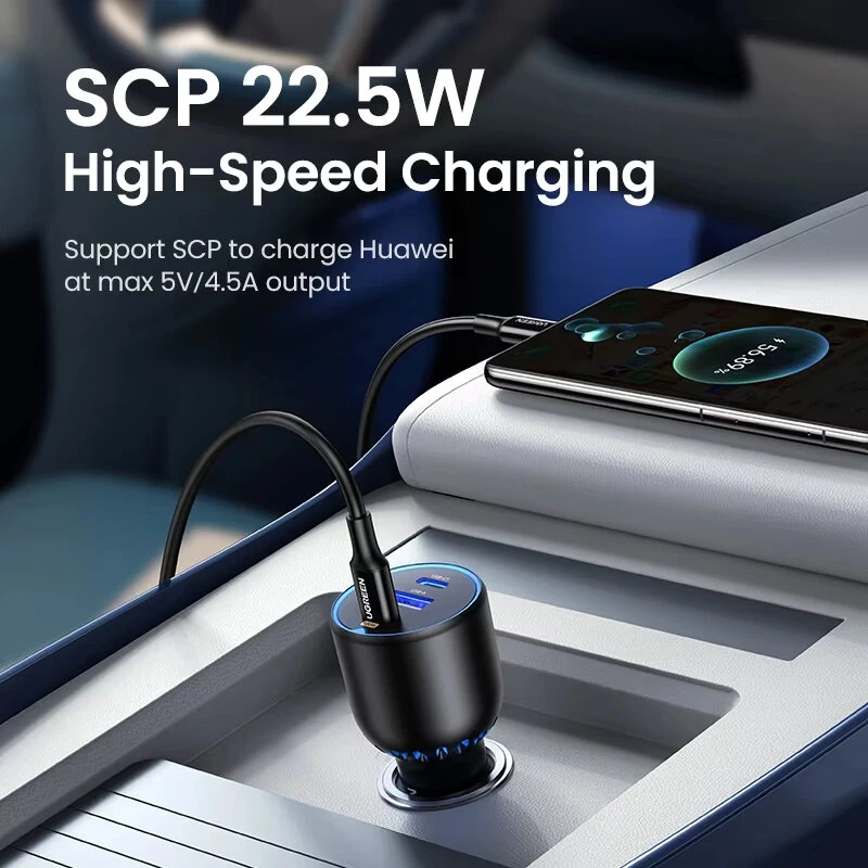 UGREEN CD293 PD130W 3-Port USB PD Charger USB-A+2USB-C PD3.0 QC3.0 Support AFC FCP APPLE5V2.4A BC1.2 Fast Charging for iPhone 17 17Pro 16 Pro Max 15 14 for Huawei Mate XTs for OPPO — view 4