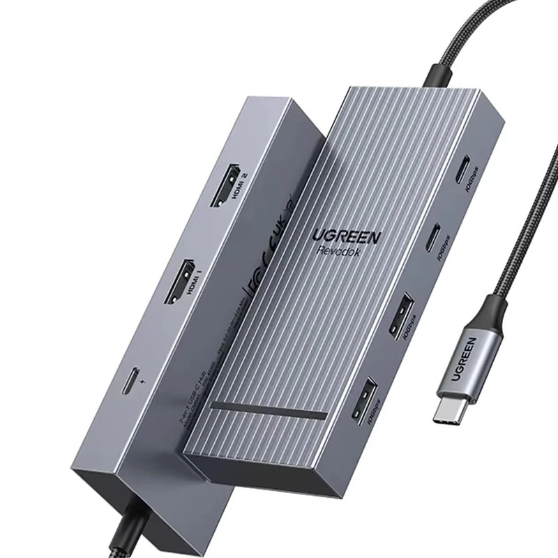UGREEN CM8880 7-in-1 Type-C Docking Station with 4K60Hz 2HD / 10Gbps USB-A&C Ports PD100W USB HUB for PC Laptop Computer TV — UGREEN