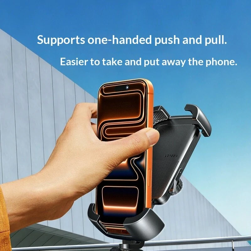 UGREEN Motorcycle Phone Mount 360° Rotation Handlebar/Rearview Mirror Shockproof for Bike Scooter Electric Vehicle Compatible with 4.7-6.9 Inch Mobile Phone — view 4