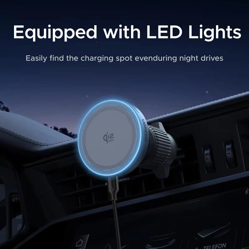 Ugreen W758 25W Magnetic Wireless Charger Fast Wireless Charging Car Phone Holder 360° Rotation for Smart Phones for iPhone 12-17 Series — view 6