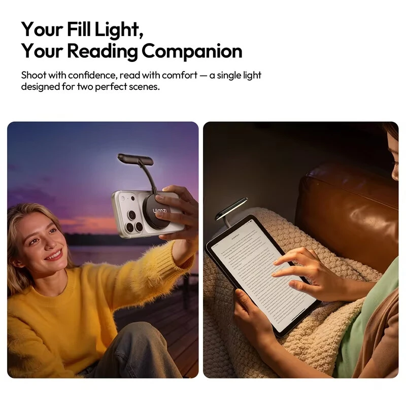 Ulanzi M10 Flexible Phone Light Video Light Magnet for iPhone 17 16 15 14 for Huawei for Xiaomi Selfie Reading Vlog — view 2