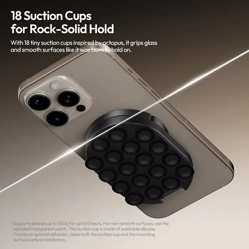 Ulanzi MA39 MagLock Suction Cup Phone Suction Mount Magnetic Stand Desktop Stand for Smartphone Glass Windows Mirrors Laptops — view 3