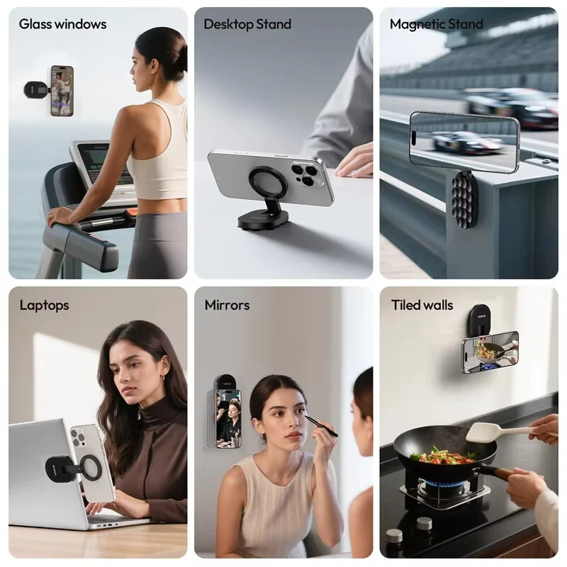 Ulanzi MA39 MagLock Suction Cup Phone Suction Mount Magnetic Stand Desktop Stand for Smartphone Glass Windows Mirrors Laptops — view 4