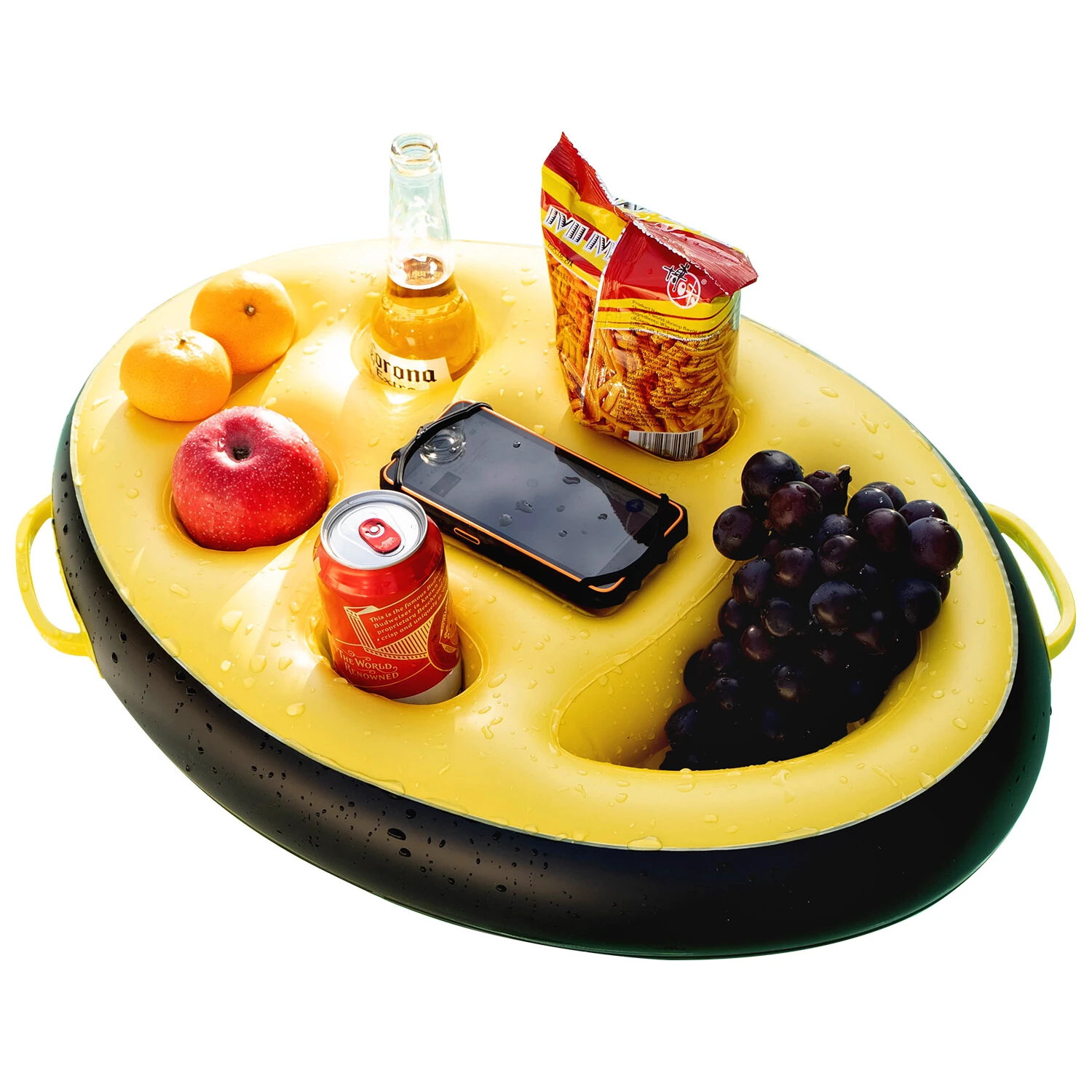 Ulefone UAN17 Floating Tray Phone Holder Inflatable Pool Float for Phone Drink Snack Compatible with 6.1-7.2 Inch Mobile Phone Waterproof Pool Party Hot Tub Accessory — Ulefone