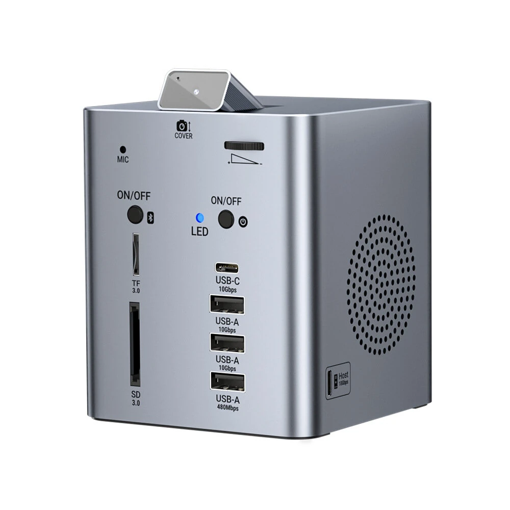 ULT 13 in 1 Vertical Docking Station with PD100W DC18W,TF&SD3.0,10Gbps USB-C USB-A, Camera,bluetooth-compatible 6.0 Speaker, Volume Adjustment for Laptop Computer PC — image 1