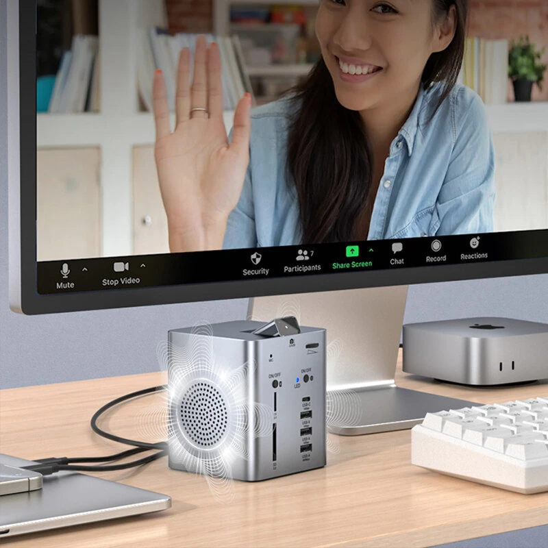 ULT 13 in 1 Vertical Docking Station with PD100W DC18W,TF&SD3.0,10Gbps USB-C USB-A, Camera,bluetooth-compatible 6.0 Speaker, Volume Adjustment for Laptop Computer PC — view 3