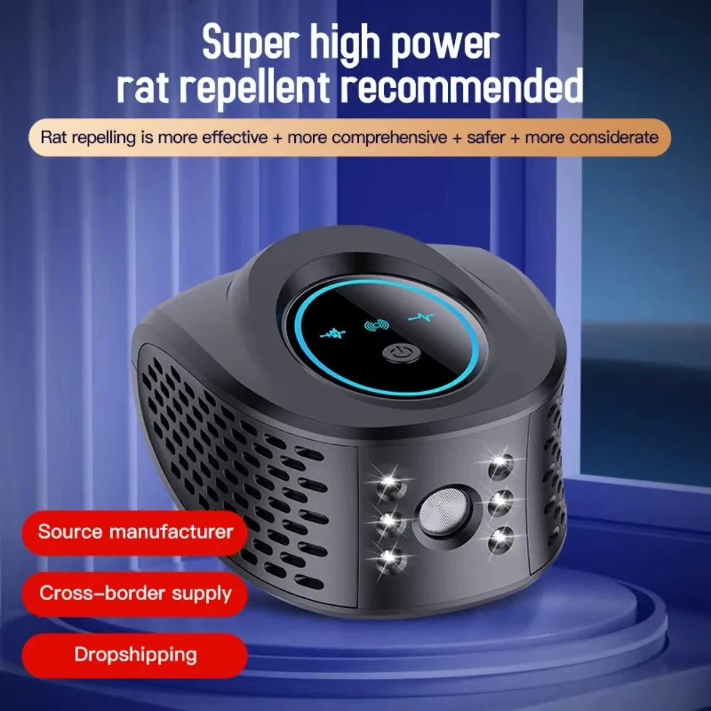 Ultra High Power Ultrasonic Rodent Repellent Four in One Fully Automatic Alternating Sound Wave Frequency Intelligent Frequency Mouse Pest Control — view 2