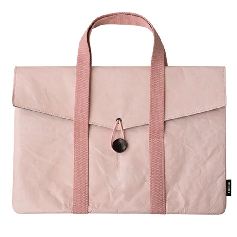 Ultra Lightweight DuPont Paper Laptop Sleeve 14 Inch Waterproof Shockproof Business Handbag MacBook iPad Travel Case Felt Lining Portable Design — view 4