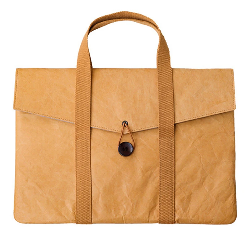 Ultra Lightweight DuPont Paper Laptop Sleeve 14 Inch Waterproof Shockproof Business Handbag MacBook iPad Travel Case Felt Lining Portable Design — view 6