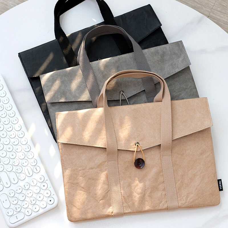 Ultra Lightweight DuPont Paper Laptop Sleeve 14 Inch Waterproof Shockproof Business Handbag MacBook iPad Travel Case Felt Lining Portable Design — view 9
