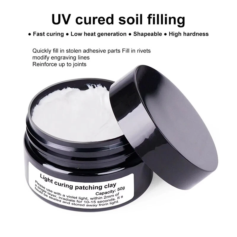 Ultra Violet Curing Putty Quick Curling Ultra Violet Curable Clay Easy Shaping High Hardness Multipurpose for Crafts Nail Art — view 2