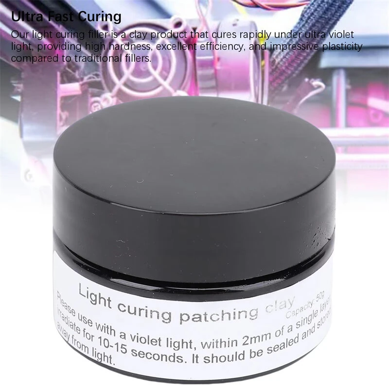 Ultra Violet Curing Putty Quick Curling Ultra Violet Curable Clay Easy Shaping High Hardness Multipurpose for Crafts Nail Art — view 4
