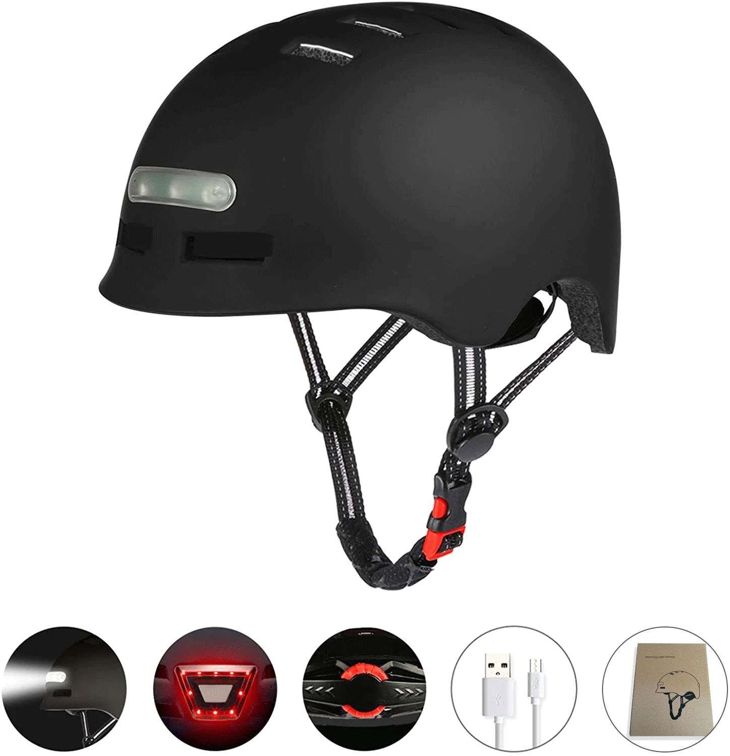 Ultralight Cycling Helmet Bicycle Helmet Electric Scooter Helmet Smart Tail Light Bike for Bicycle Cycling Rock Roller Skating — Ultralight