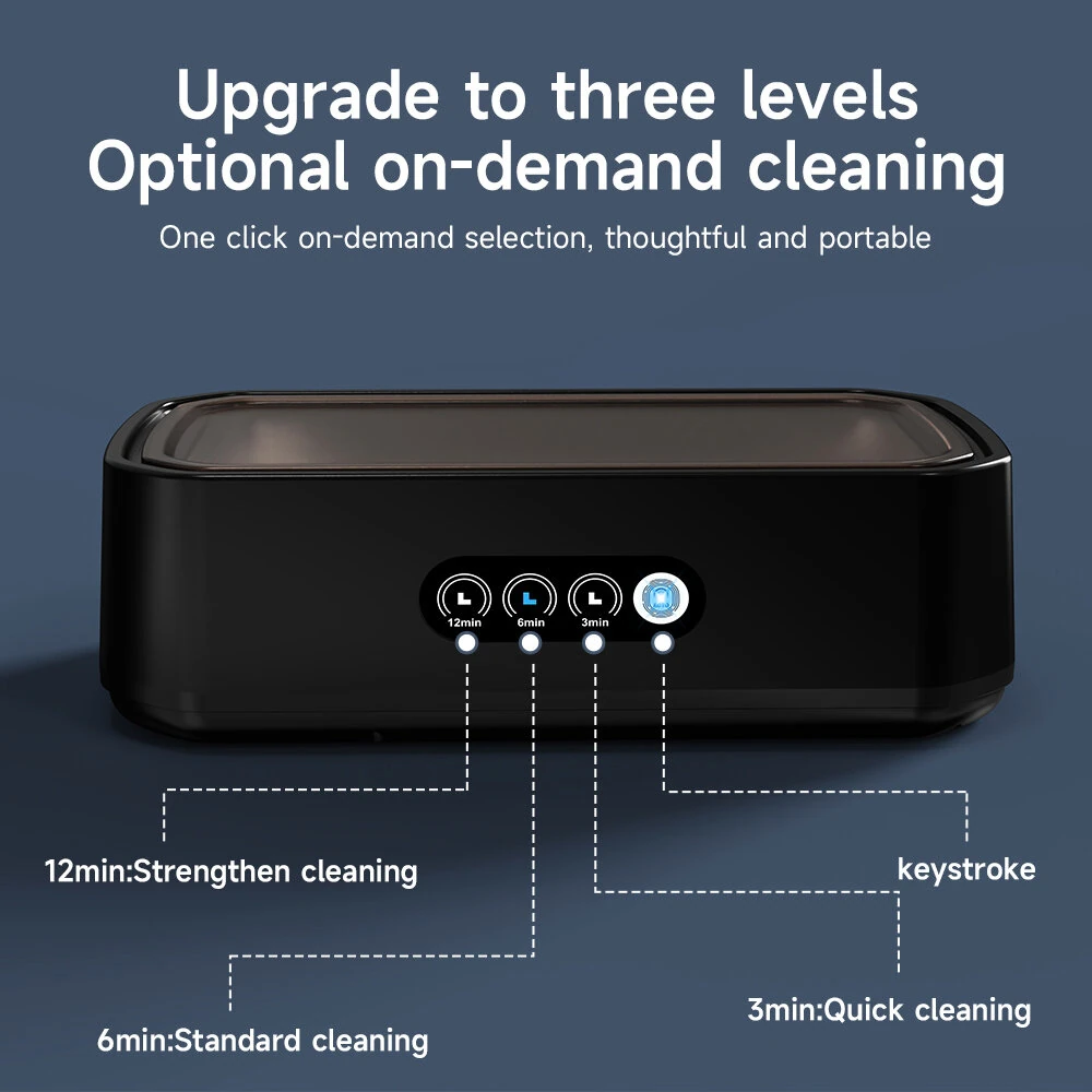 Ultrasonic Cleaner Multi-functional 650ml Touch Control 48kHz High-Frequency for Jewelry Eyeglasses Dental Appliances Silent Operation UV Sterile Cover — view 6