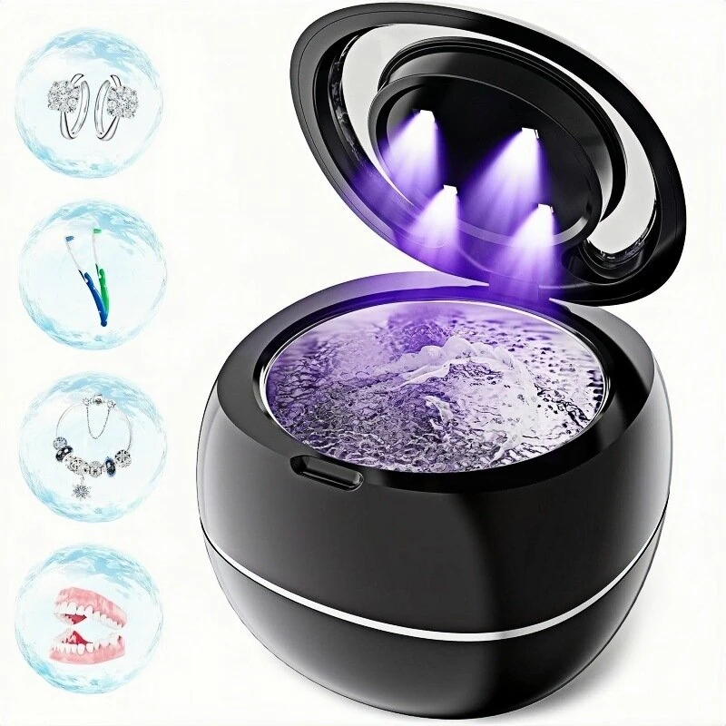 Ultrasonic Denture Cleaner UV Disinfection Children's Electric Toothbrush Head Cleaning Dual Cleaning Modes Braces Jewelry Cleaner — Pricio