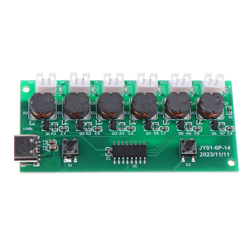 Ultrasonic Nebulizer DIY Kit Six Spray Atomization Module Type-C 108KHZ 5V Mist Maker Module Atomizer Circuit Board Assembly Humidifier Accessories — view 3