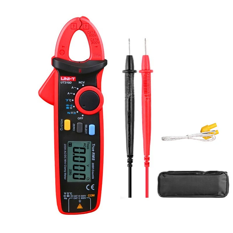 UNI-T UT210D Digital Clamp Meter Temperature Measurement Auto Range Capacitance Multimeter AC/DC Current Voltage Resistance Meters — UNI-T