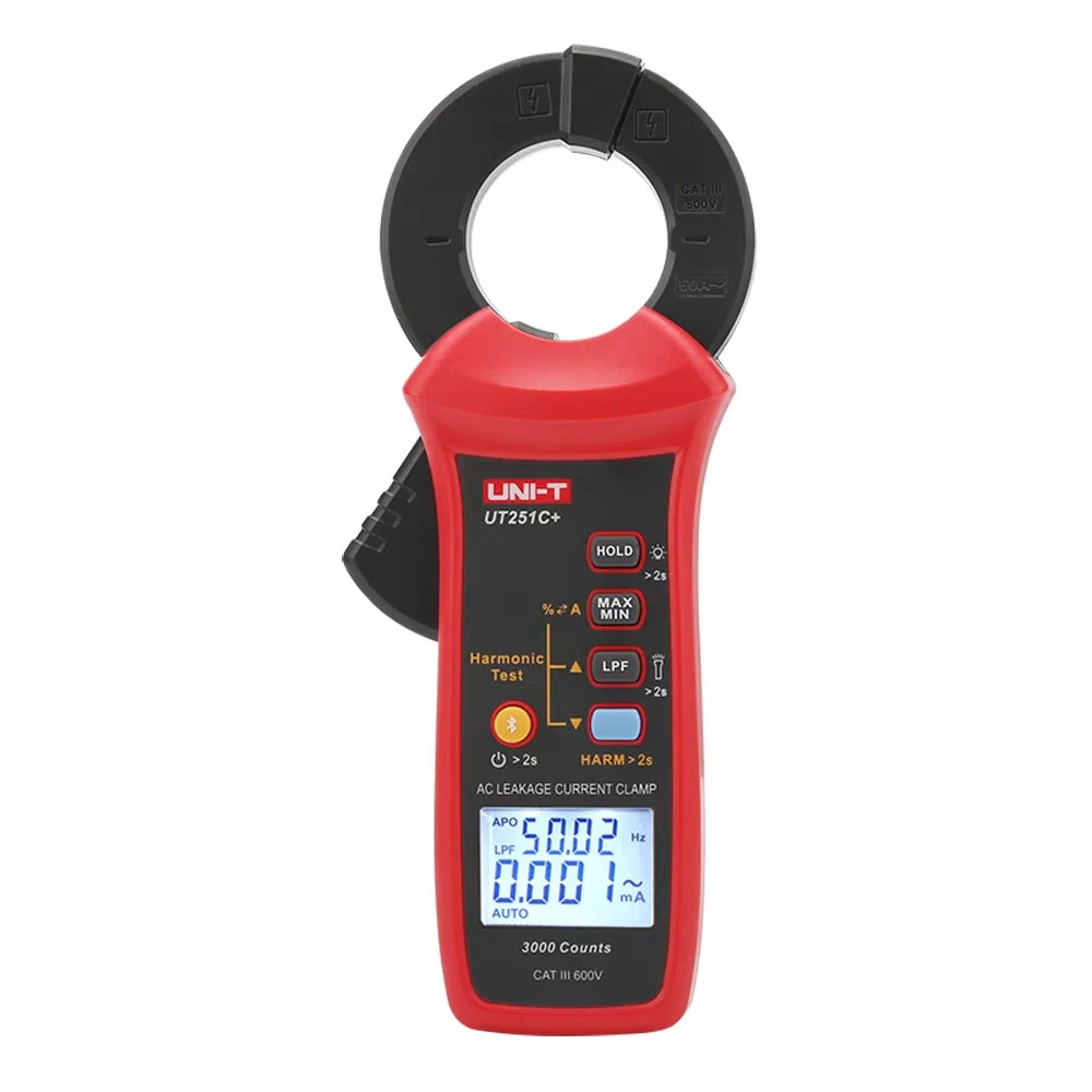 UNI-T UT251C+ Leakage Current Clamp Meter True RMS Bluetooth AC Current Tester 3000 Counts Harmonic Measurement Portable Auto Off — UNI-T
