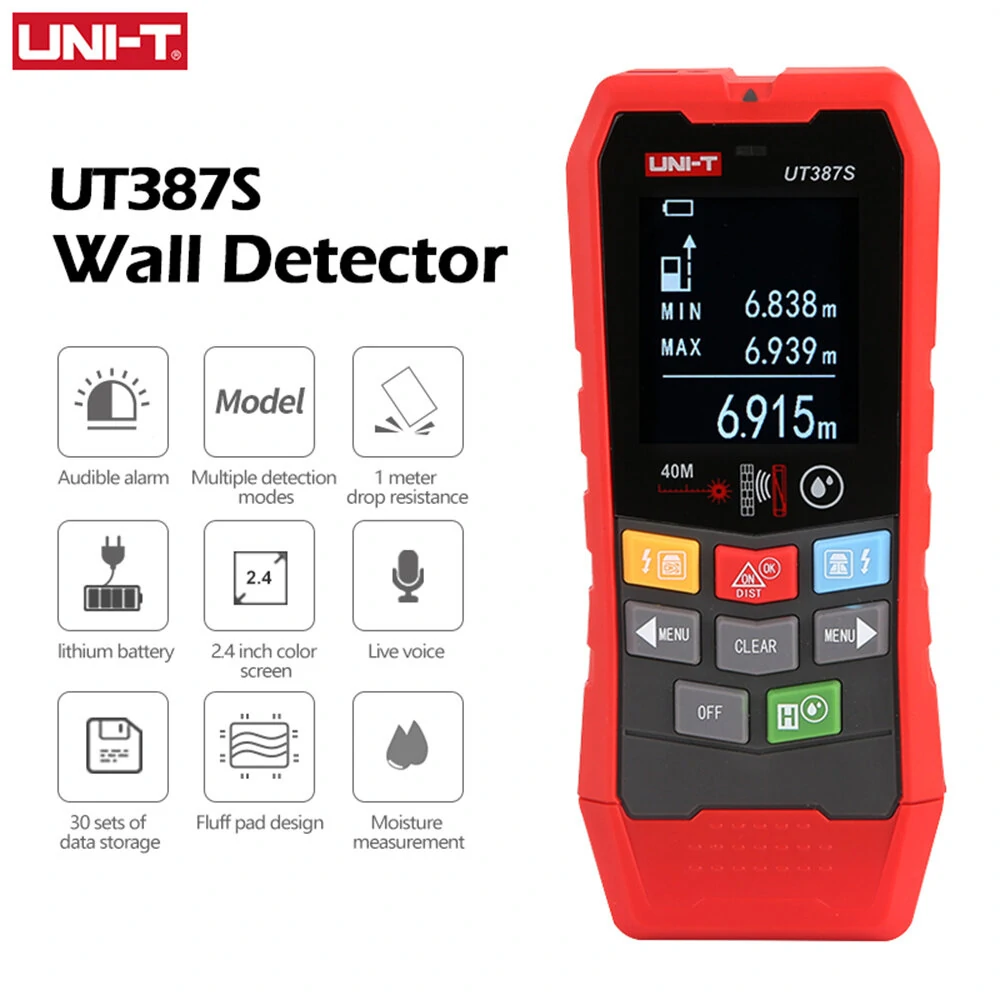 UNI-T Wall Scanner UT387E UT387S UT387LM 4 In 1 Metal Detector Wood Stud Finder AC Voltage Live Cable Wires Depth Tracker — UNI-T