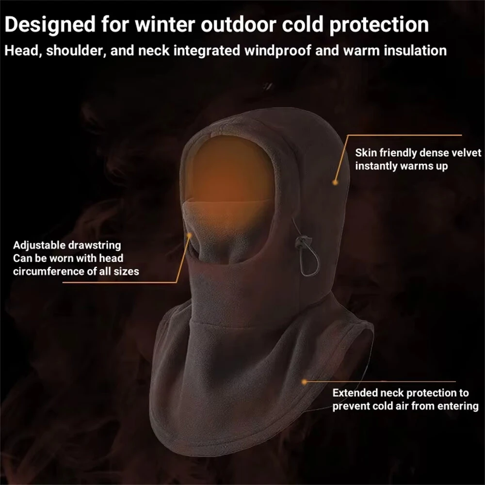 Unisex Winter Warm Mask Headgear and Scarf Integrated Breathable Fleece Material Windproof Cycling Outdoor Skiing Masks — view 4