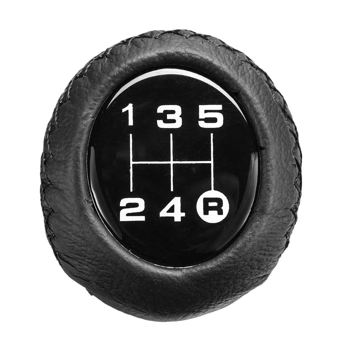 Universal 5 Speed Car Leather Shift Knob Manual Gear Stick Shift Shifter Lever — image 1