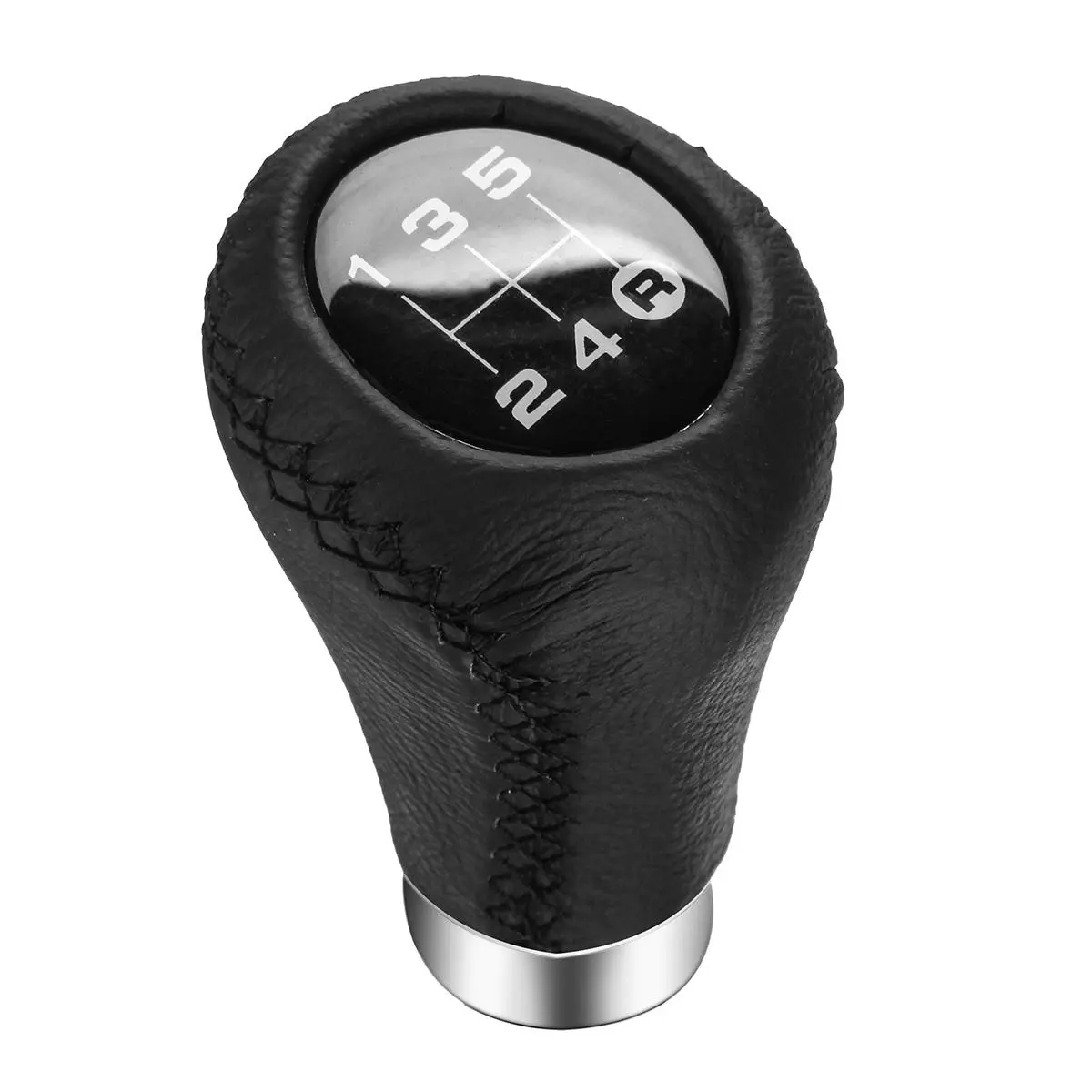 Universal 5 Speed Car Leather Shift Knob Manual Gear Stick Shift Shifter Lever — view 3