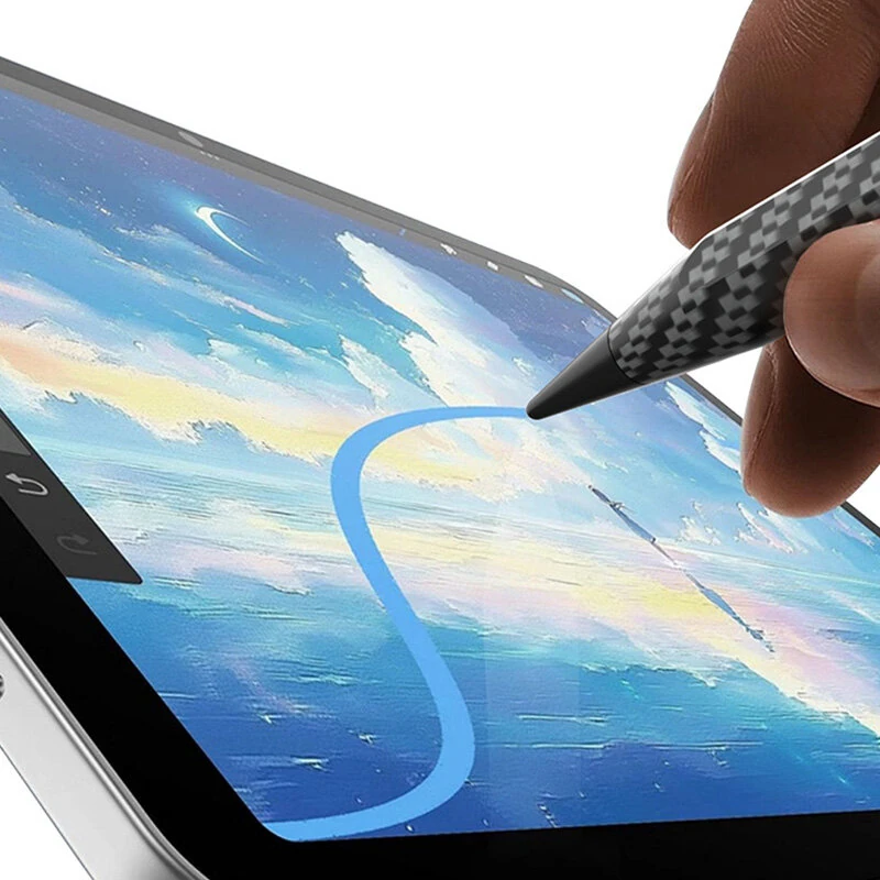 Universal Capacitive Stylus Magnetic Adsorption Type-C Fast Charging Replaceable Tip Carbon Fiber Pattern Tablet Smartphone Writing Drawing Pen — view 6
