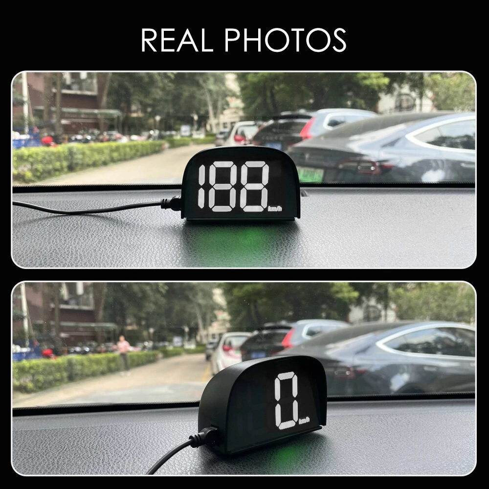 Universal Car GPS HUD Digital Speedometer Display White Light Plug and Play Big Font Car Electronics Accessories — view 2