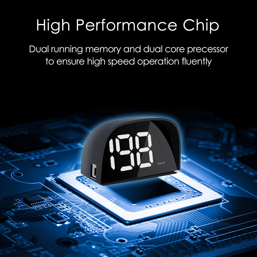 Universal Car GPS HUD Digital Speedometer Display White Light Plug and Play Big Font Car Electronics Accessories — view 9