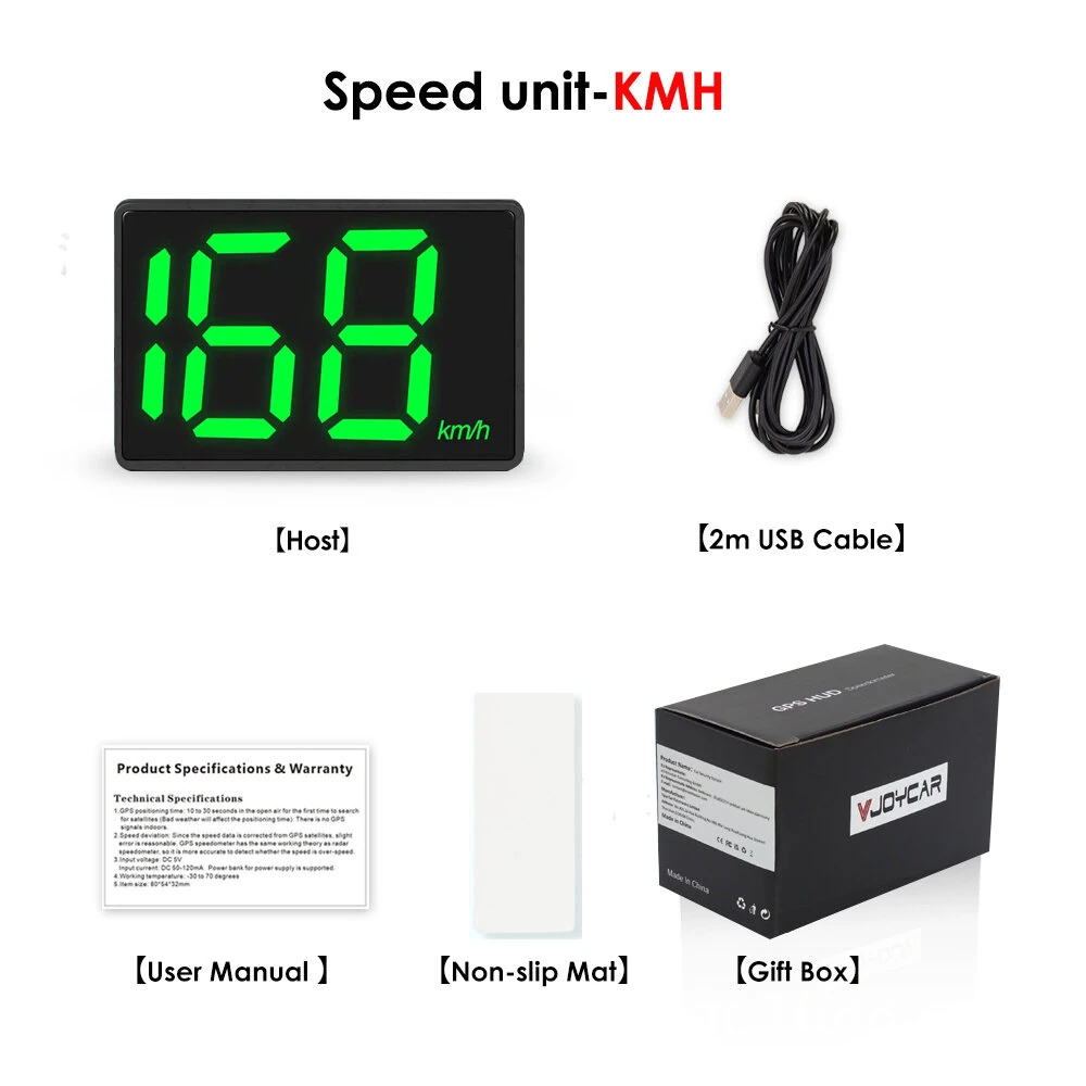 Universal Car GPS HUD Heads Up Display Car Speedometer Display Vehicle Speed Kilometers Miles Speedometer Small Size — view 8